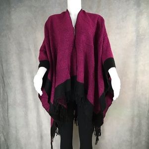 Reversible Black and Purple Shawl/Wrap/Pon…